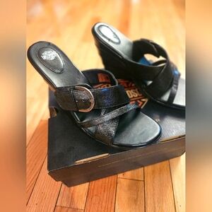 Harley Davidson Dianna Black Wedges